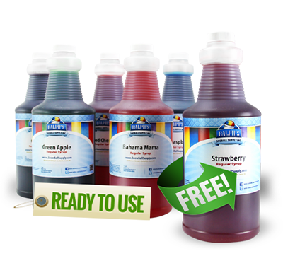 18 Quarts Snow Cone Syrup 3 Free 3 Free Samples Save $55.00